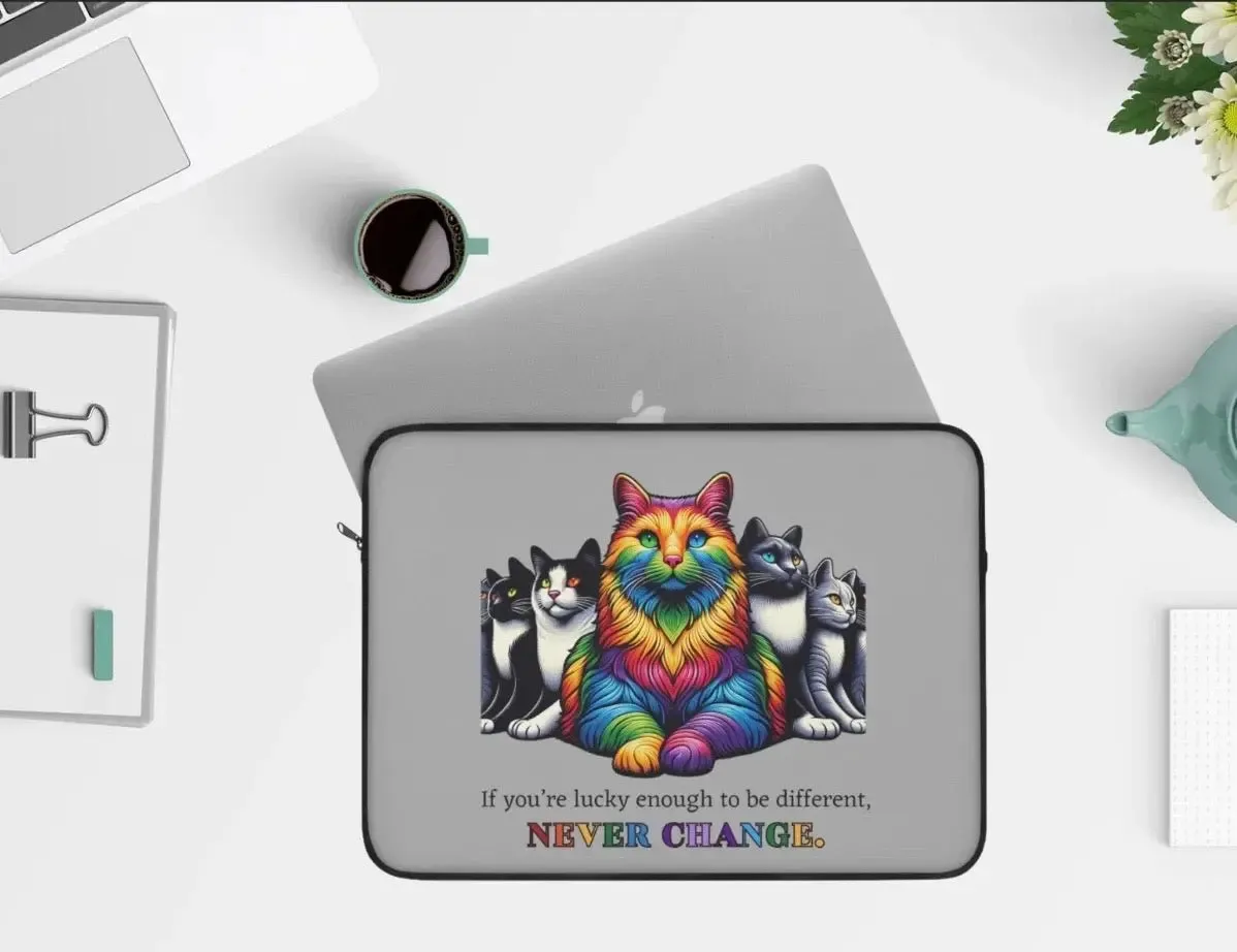 Pride Cat Graphic - Laptop Sleeve - Travel Accessory