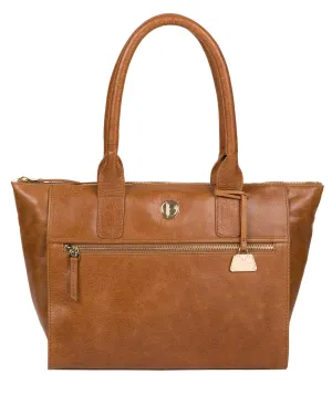 'Primrose' Saddle Tan Leather Tote Bag