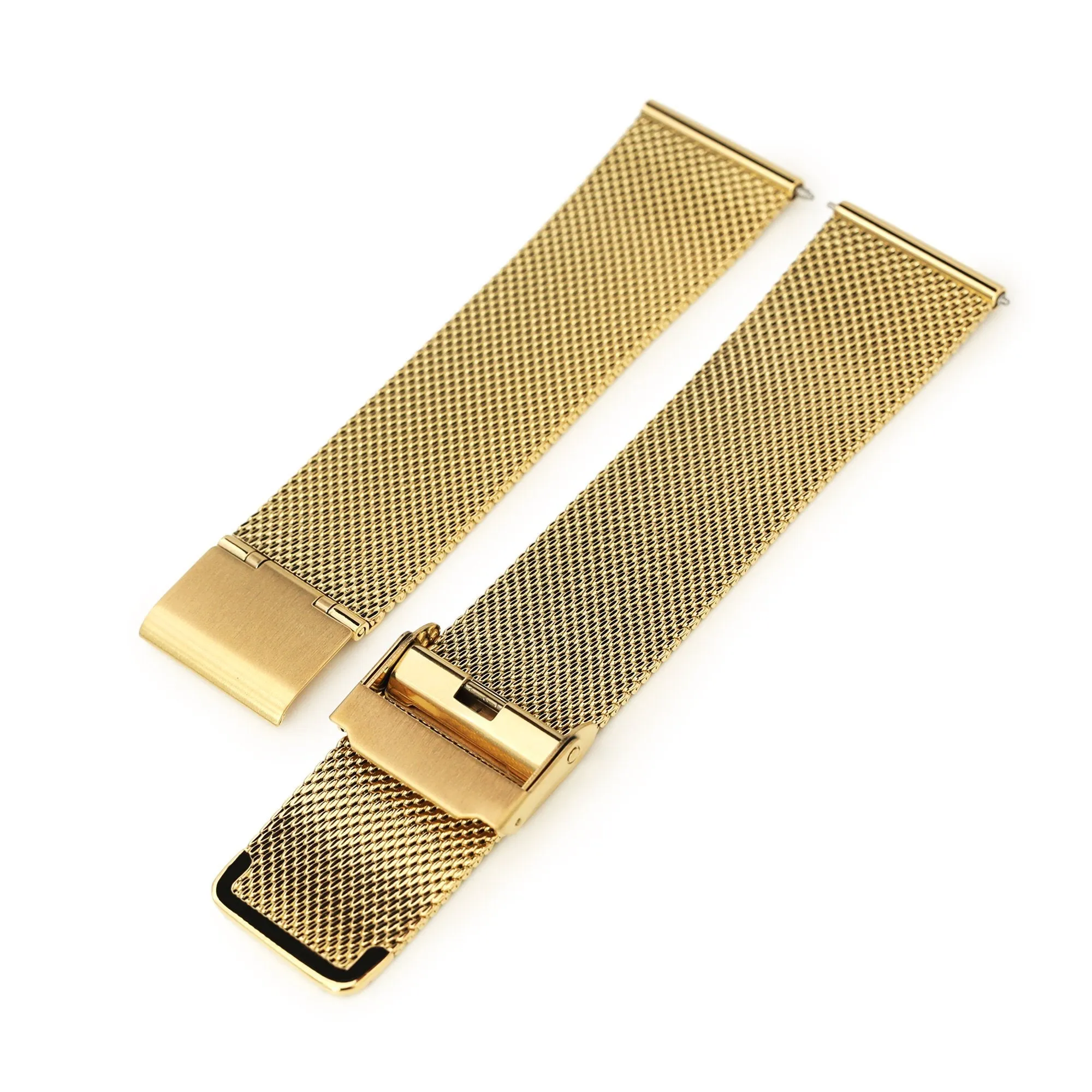 Quick Release Classic Superfine Wire Mesh Band, Full IP Gold