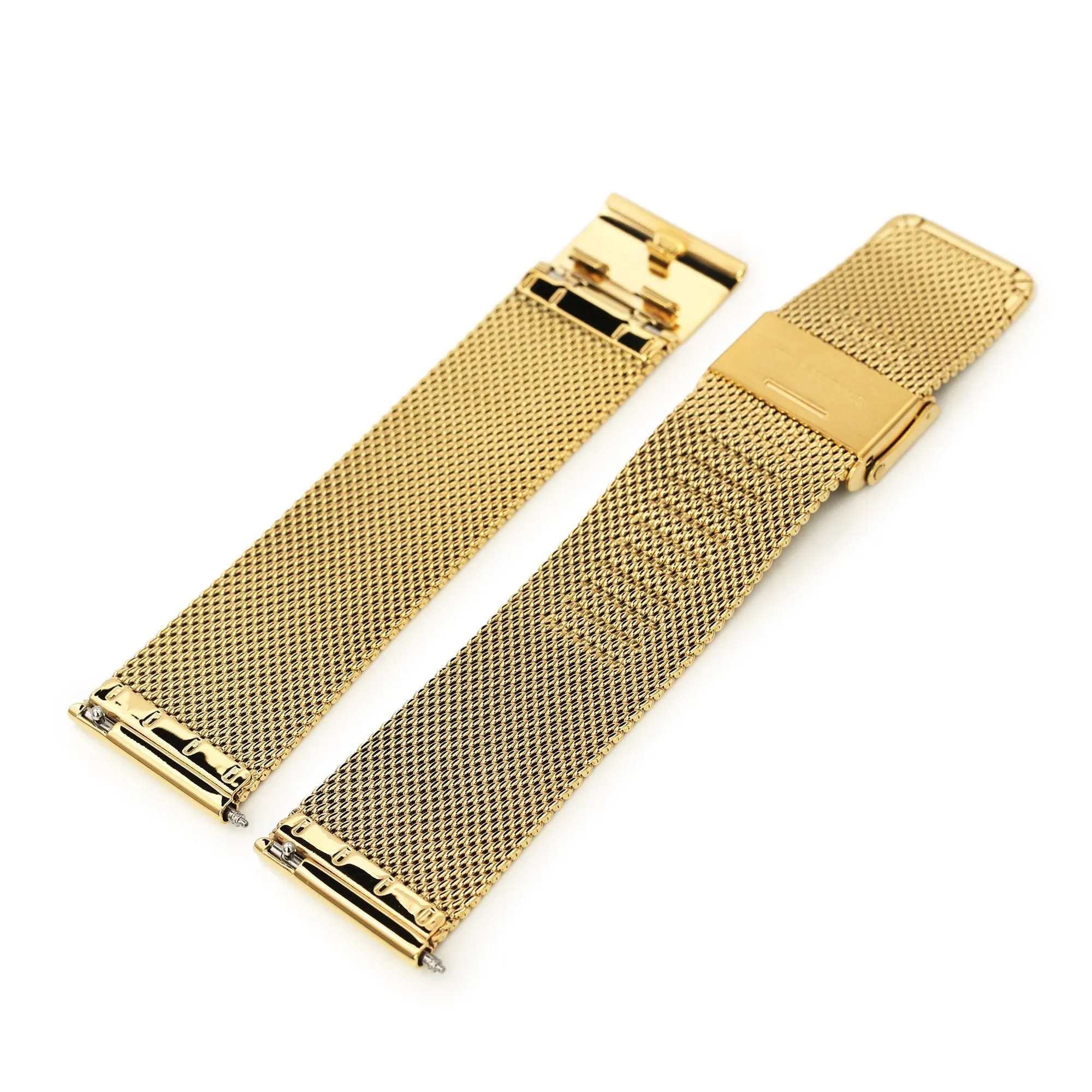 Quick Release Classic Superfine Wire Mesh Band, Full IP Gold