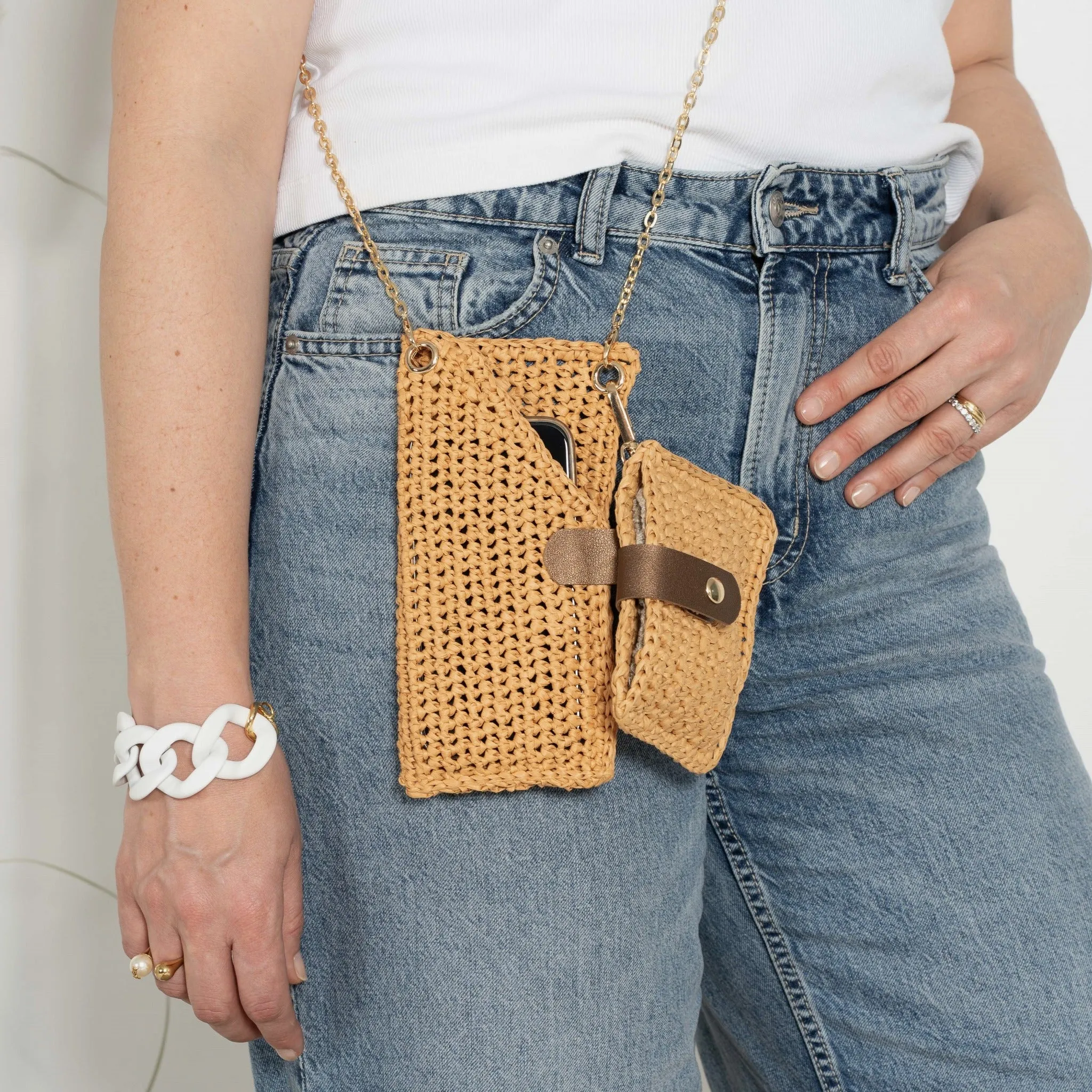 Raffia Phone Bag & Mini Clutch