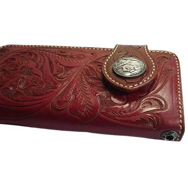 Red Indian Leather Biker Wallets