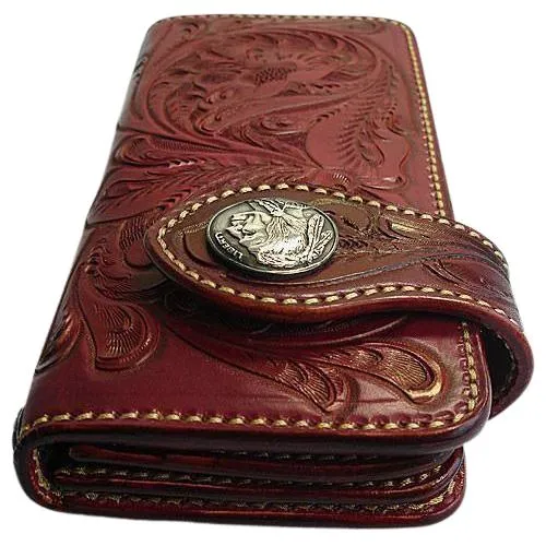 Red Indian Leather Biker Wallets