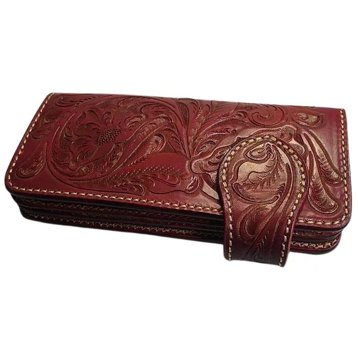 Red Indian Leather Biker Wallets