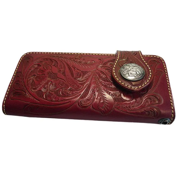 Red Indian Leather Biker Wallets