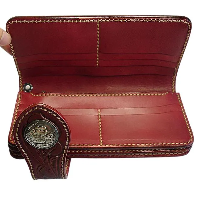 Red Indian Leather Biker Wallets