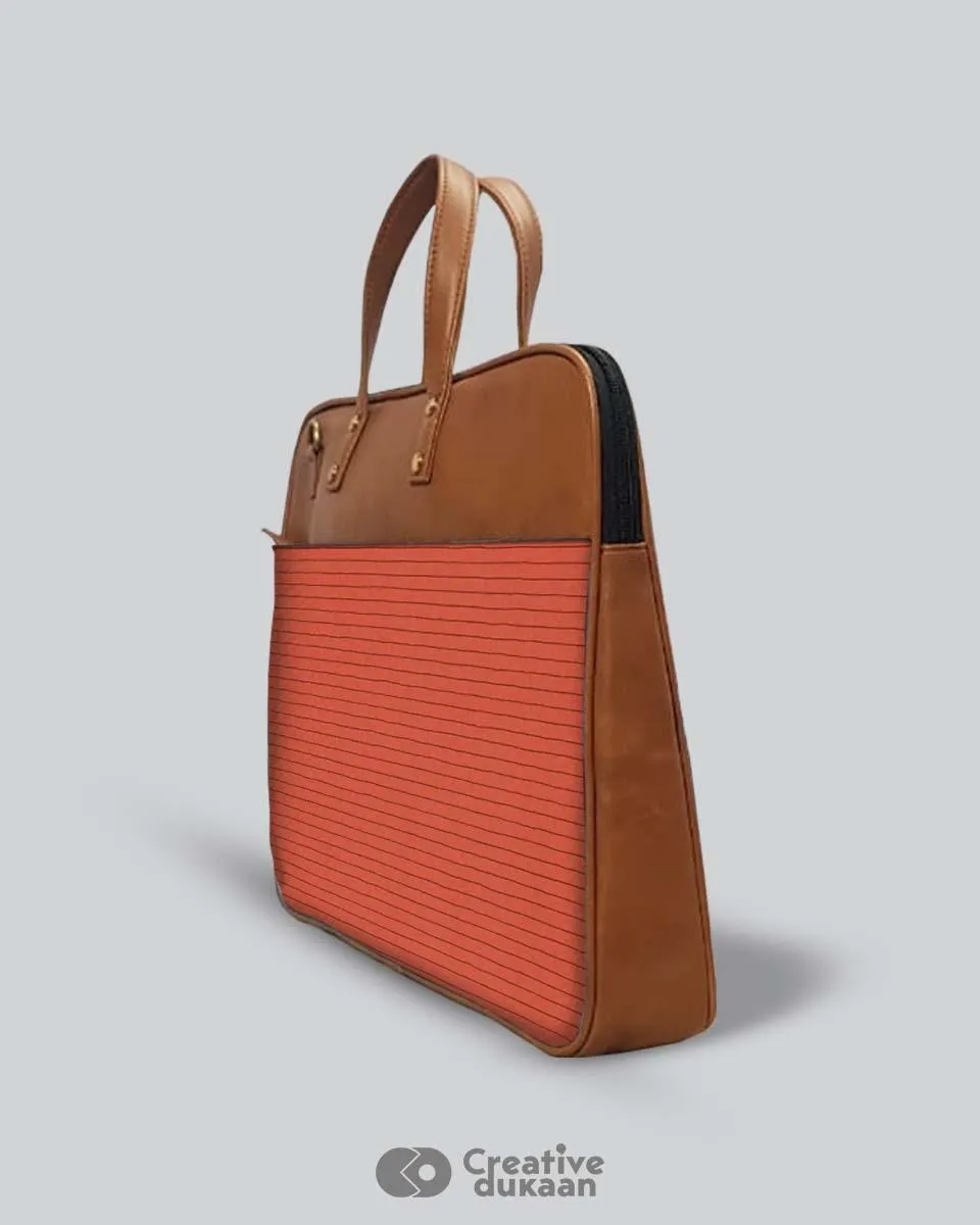 Red Parallels - The Vegan Leather Laptop Bag