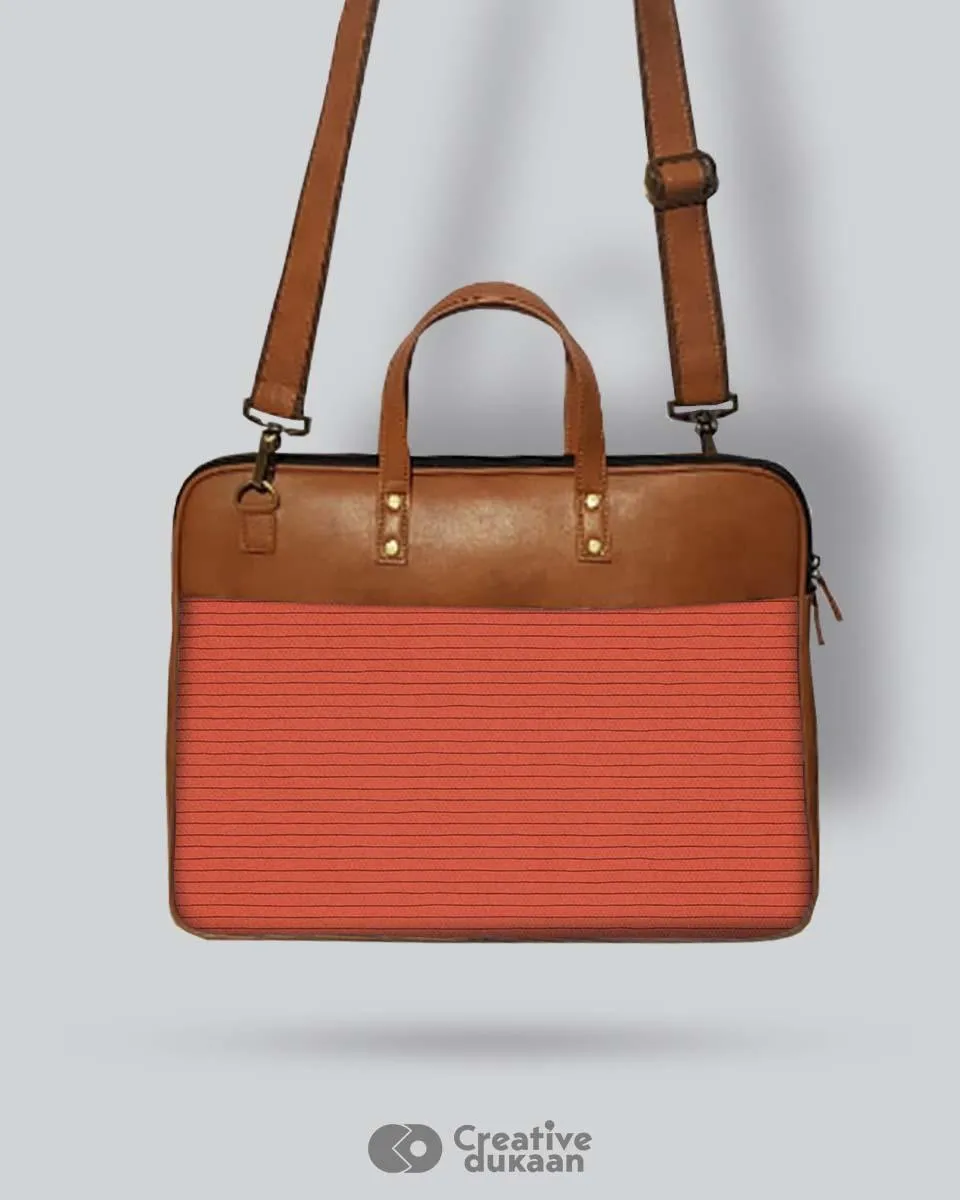 Red Parallels - The Vegan Leather Laptop Bag