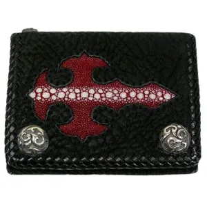 Red Stingray Gothic Cross Biker Chain Wallet