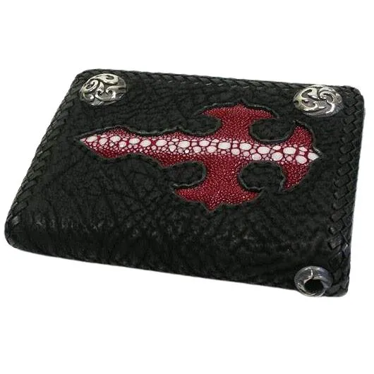 Red Stingray Gothic Cross Biker Chain Wallet