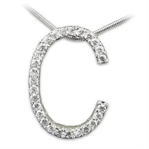 Rhodium 925 Sterling Silver Pendant with AAA Grade CZ in Clear for Women Clear Stone Color Style LOAS802