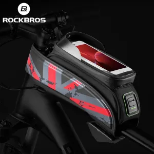 ROCKBROS Rainproof Bike Frame Bag with Touchscreen Phone Case | MTB & Road Cycling Accessory