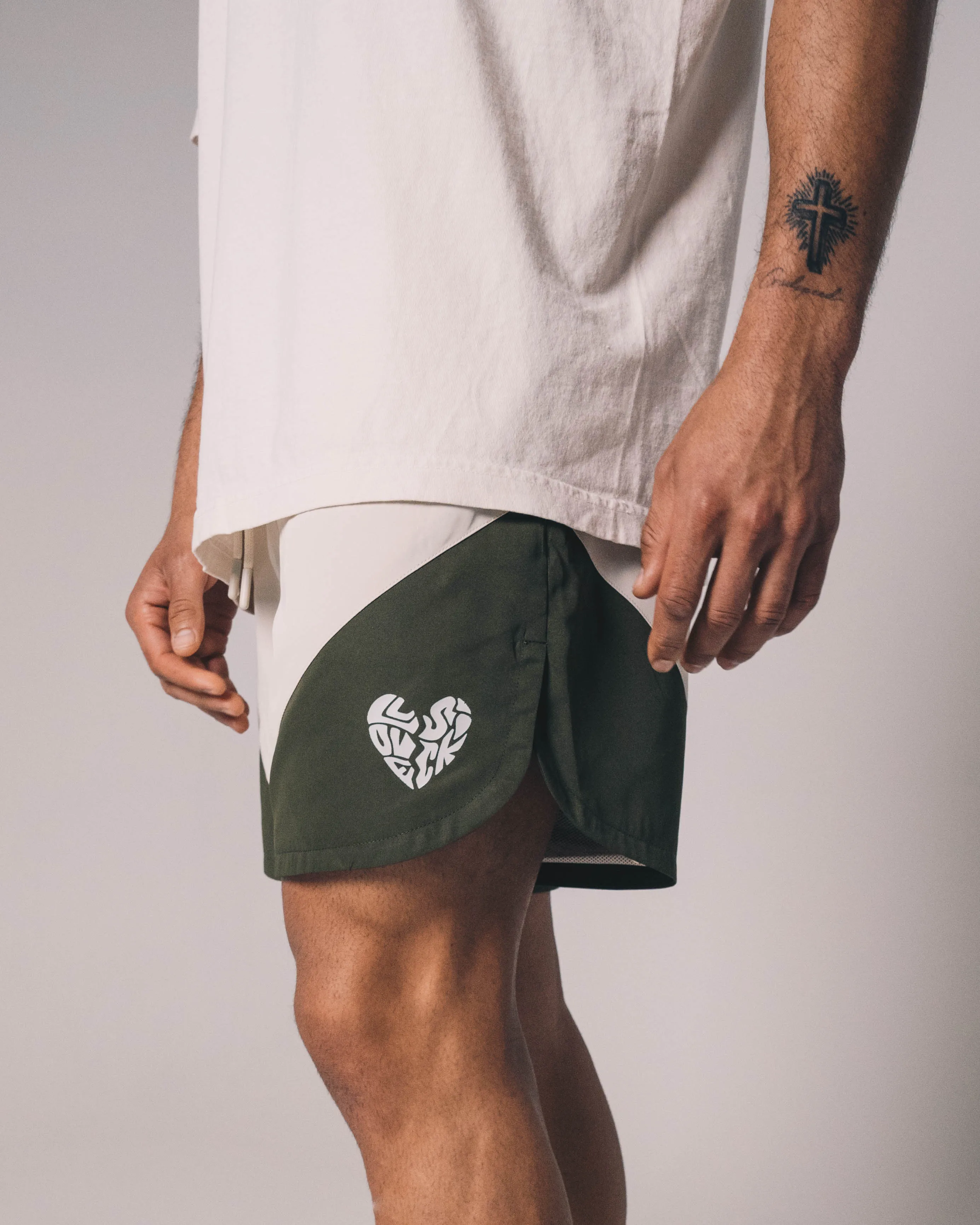 Sail Shorts (Cream/Green)