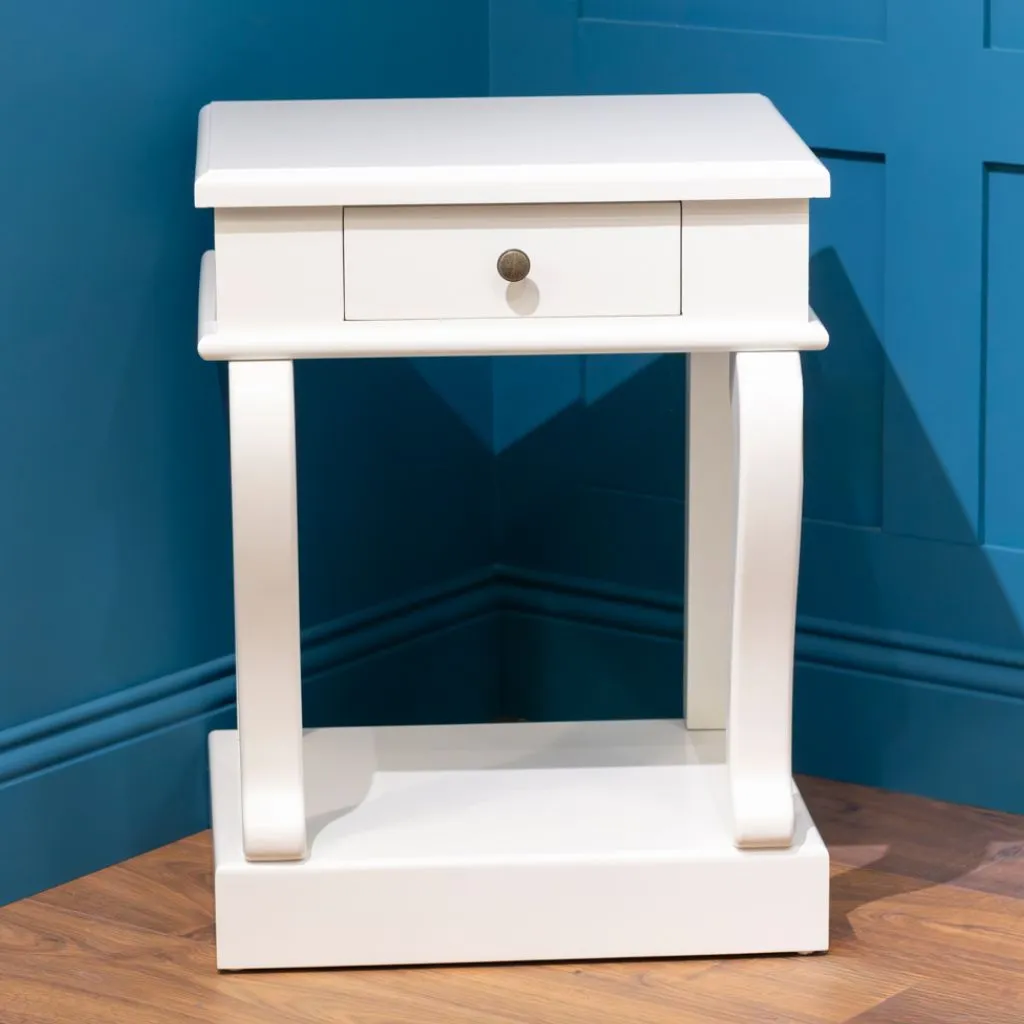 Scroll Ivory 1-Drawer End Table by Tara Lane