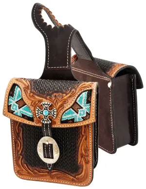 Showman Leather Saddle Horn Bag