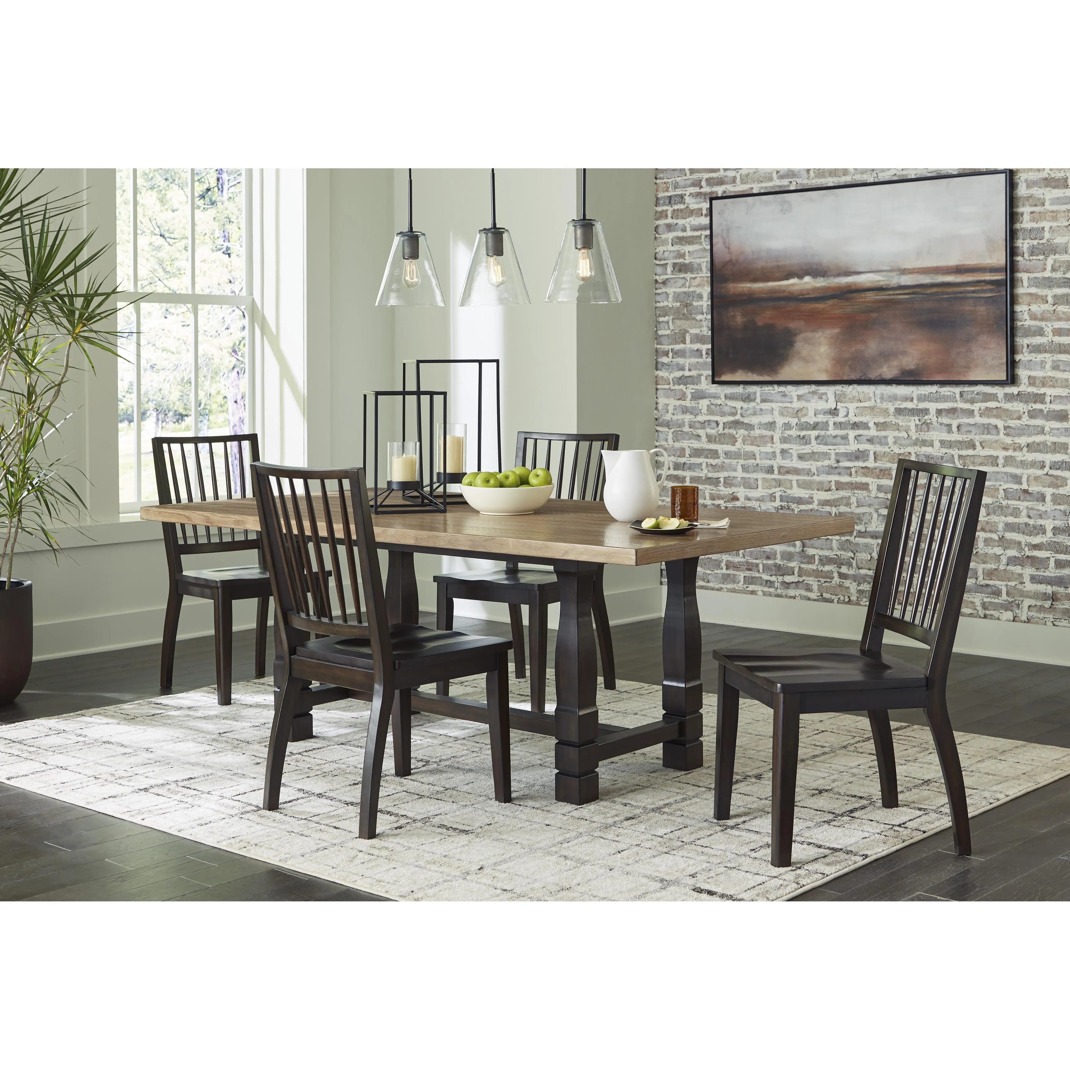 Signature Design by Ashley Charterton Dining Table with Trestle Base D753-25