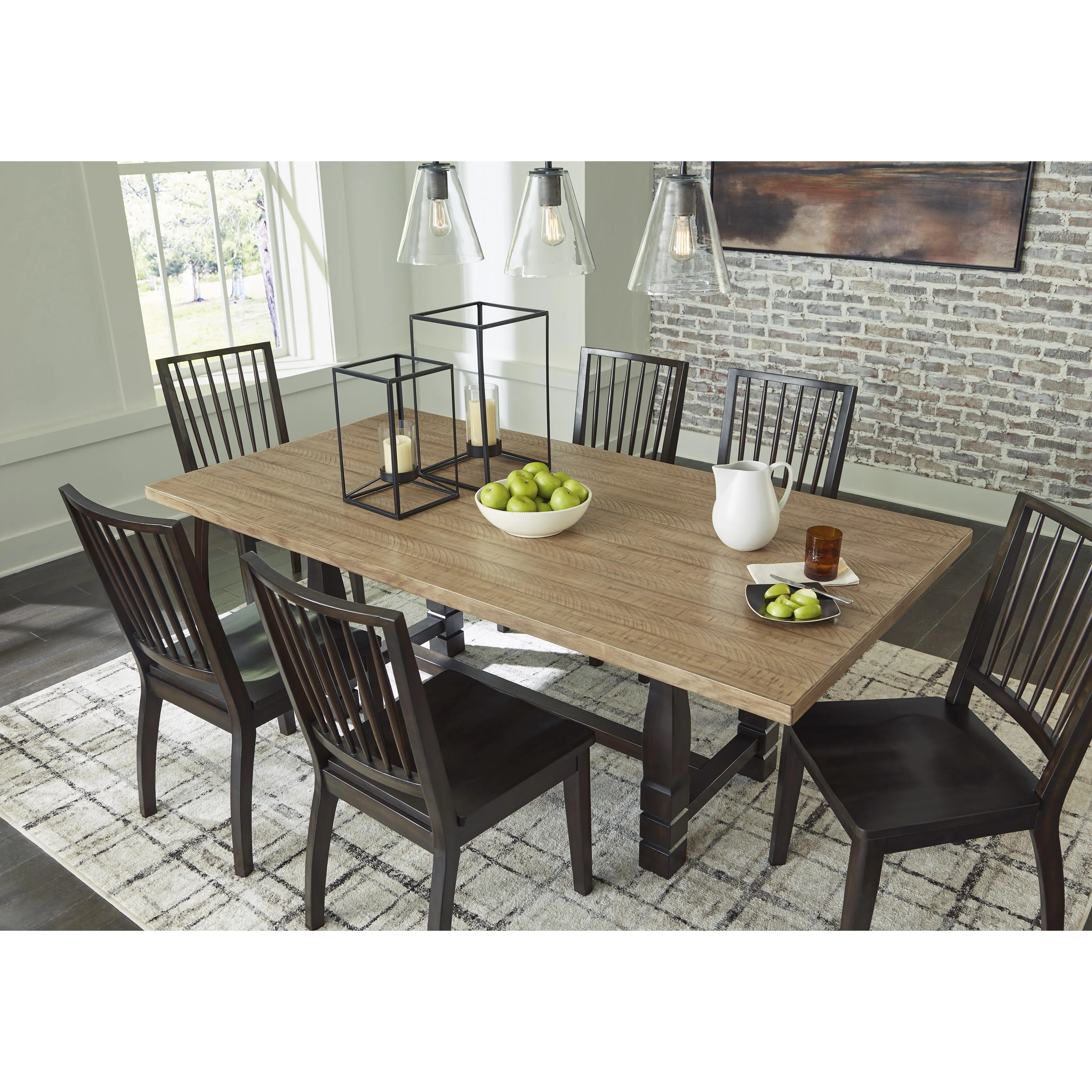 Signature Design by Ashley Charterton Dining Table with Trestle Base D753-25