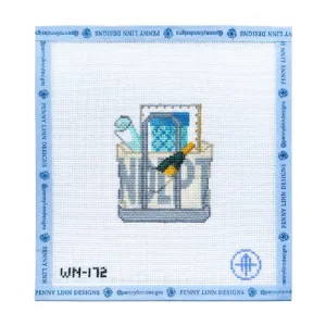 Sip and Stitch Needlepoint Boat Tote