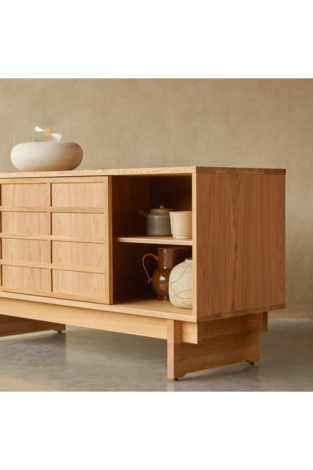 Solid Oak Japandi Sideboard | Tikamoon Miu