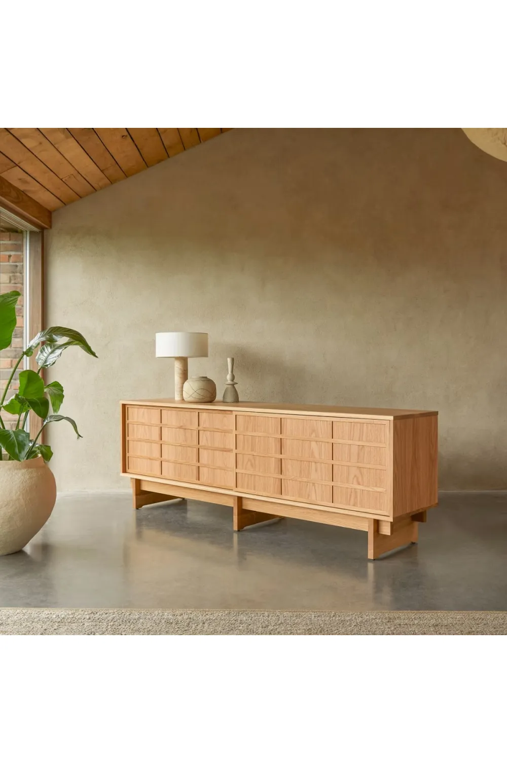 Solid Oak Japandi Sideboard | Tikamoon Miu