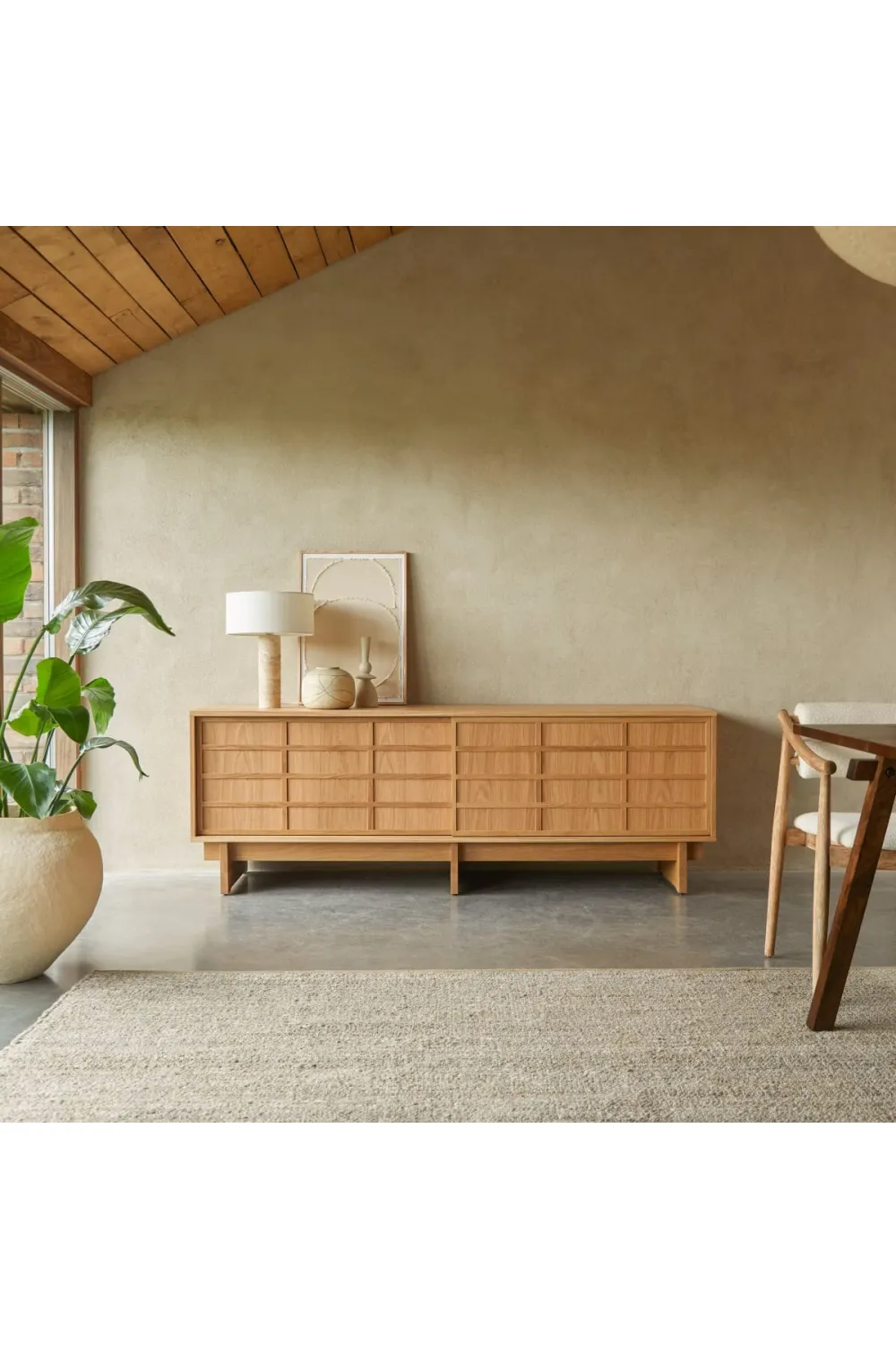 Solid Oak Japandi Sideboard | Tikamoon Miu