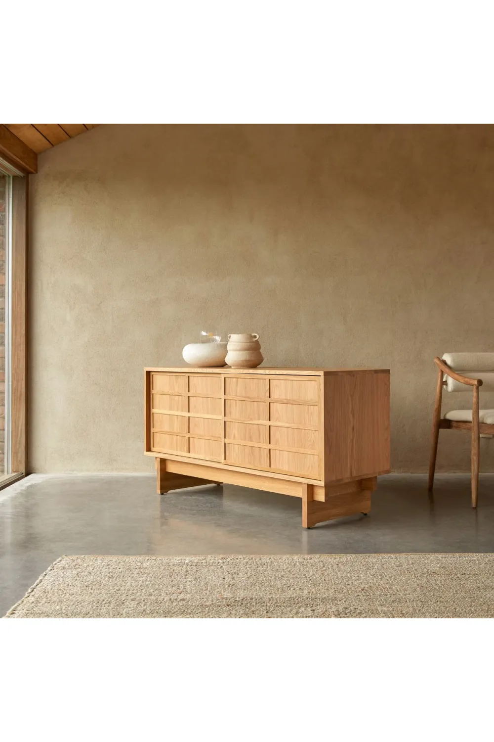 Solid Oak Japandi Sideboard | Tikamoon Miu