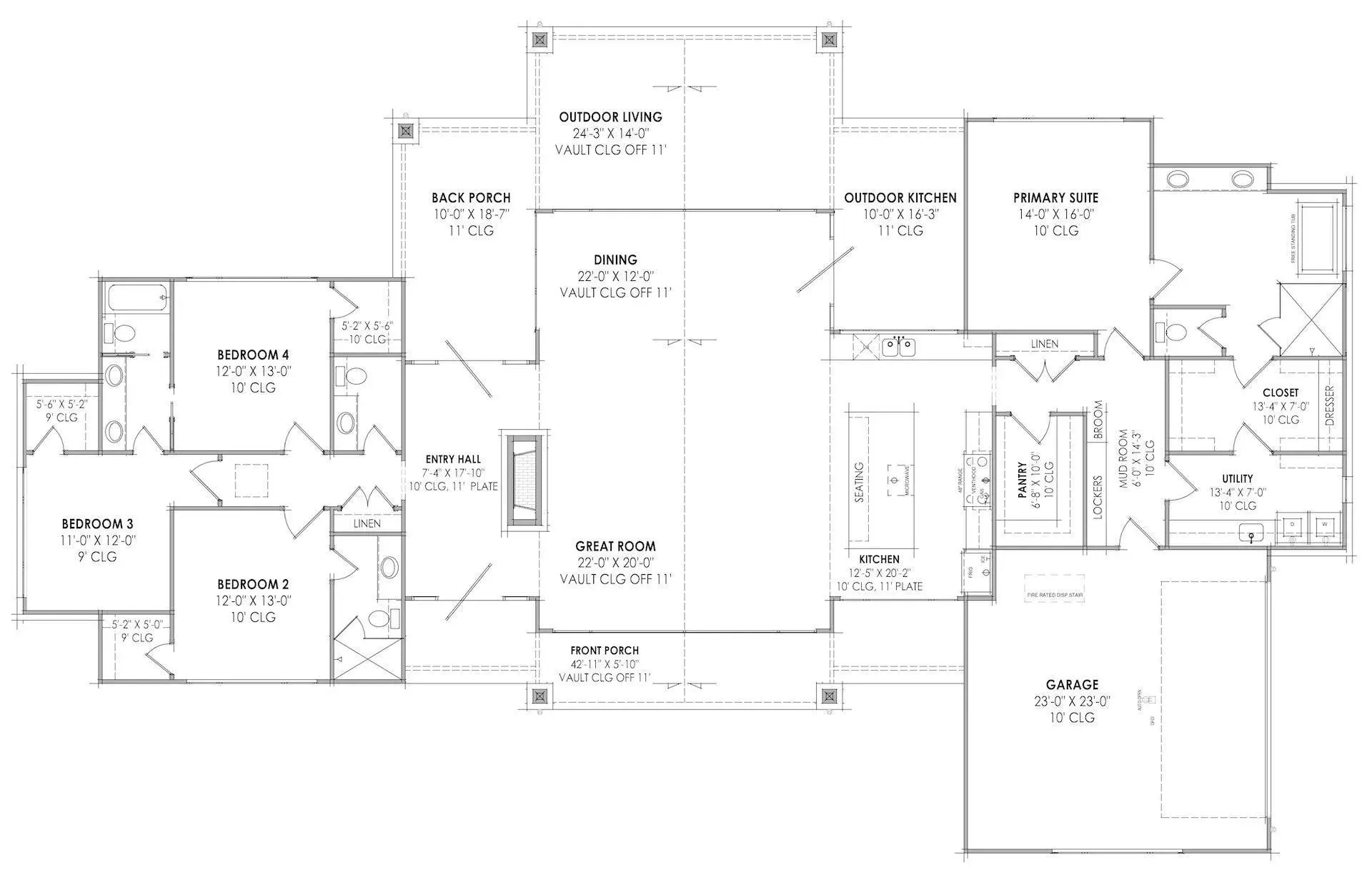 Spacious 4-Bedroom Plan with Dual Garage and Expansive Outdoor Living