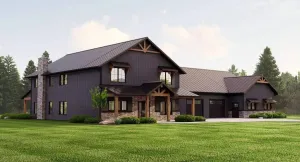 Spacious Barndominium Style Home Plan with 4 Bedrooms and comfortables spaces