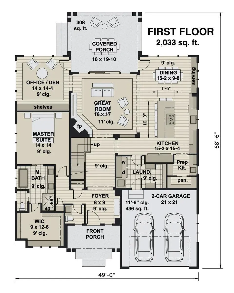 Spacious Family Home with Bonus Room, Open Floor Plan, and Porch