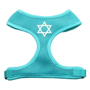 Star Of David Screen Print Soft Mesh Harness Aqua Medium