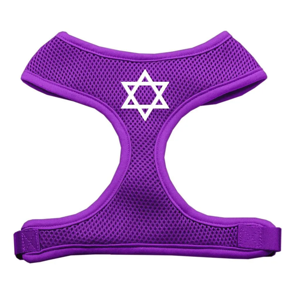 Star of David Screen Print Soft Mesh Harness Purple Extra Large