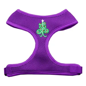 Swirly Christmas Tree Screen Print Soft Mesh Harness Purple Medium