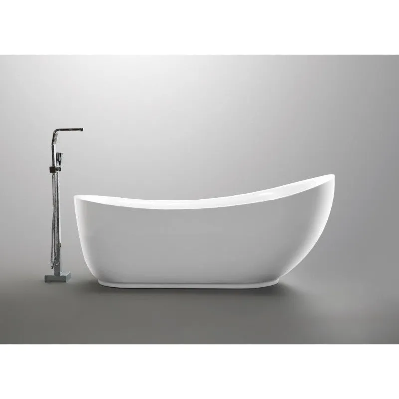 Talyah 70.8" Acrylic Freestanding Bathtub in Glossy White