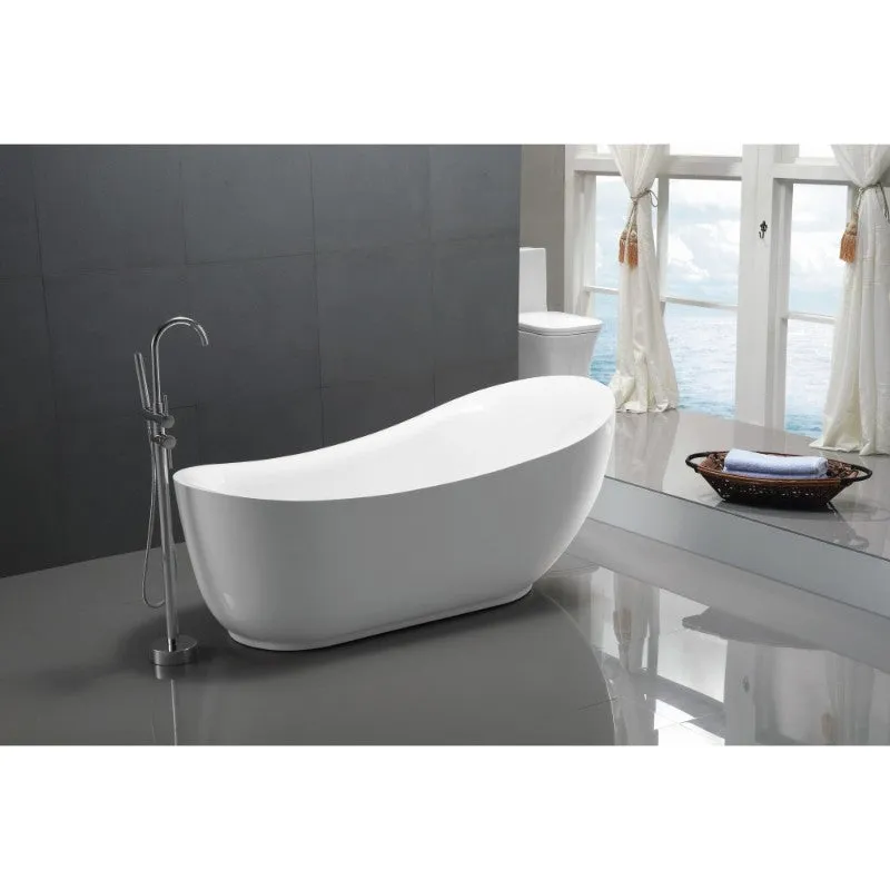 Talyah 70.8" Acrylic Freestanding Bathtub in Glossy White