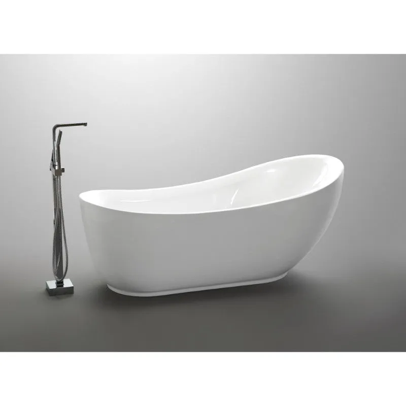 Talyah 70.8" Acrylic Freestanding Bathtub in Glossy White