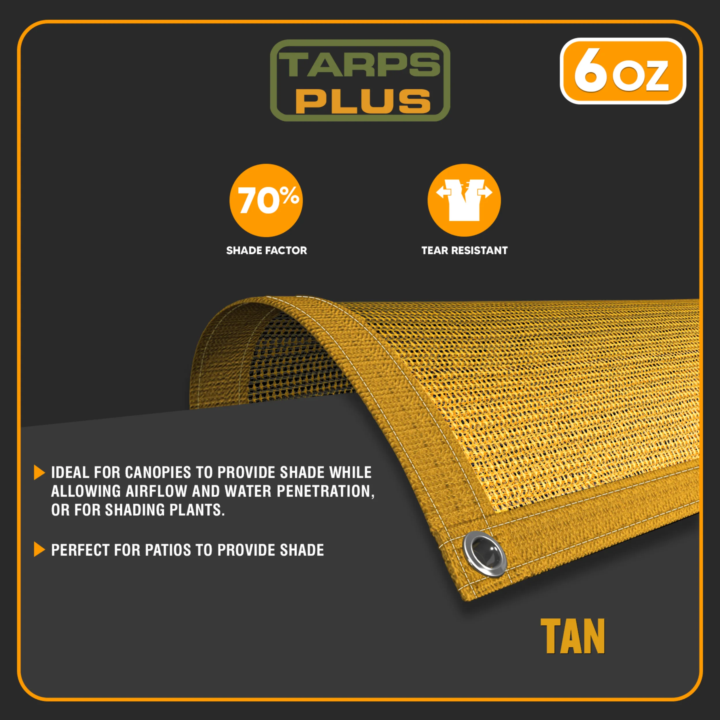 Tan Mesh Tarp 30' x 40'