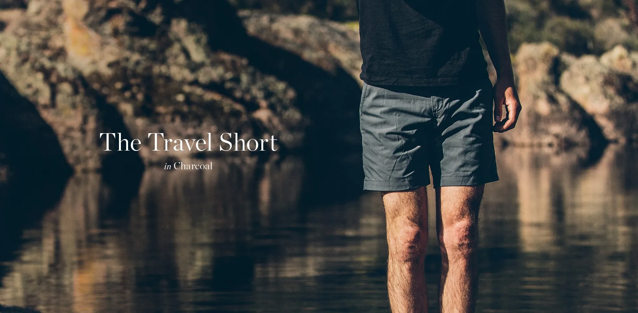 The Travel Short in Charcoal