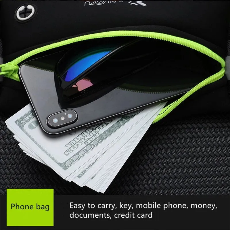 Unisex Sports Fanny Pack Double Pocket Running Sports Water Bottle Belt Bag Phone Waist Bag