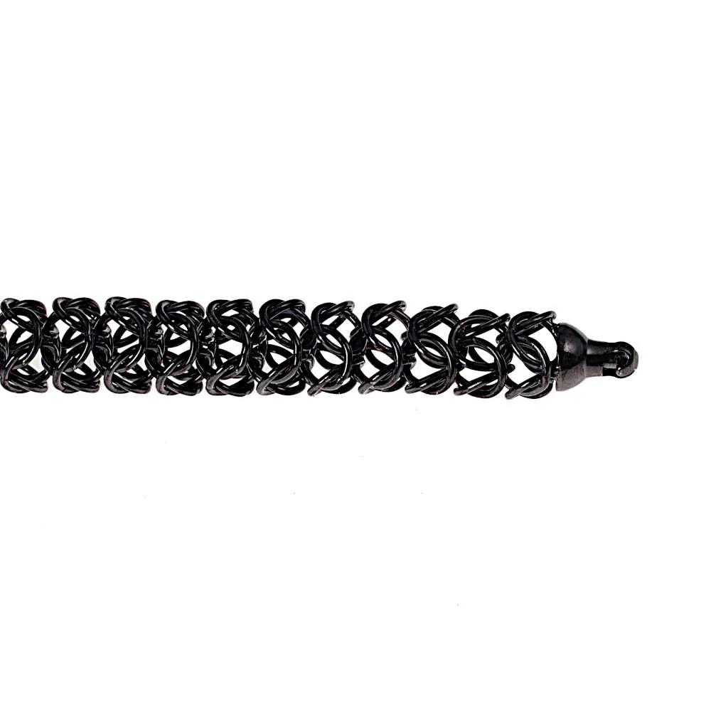 Vario Clasp Black PVD Super Flexible Mesh Ring Chain 6 MM