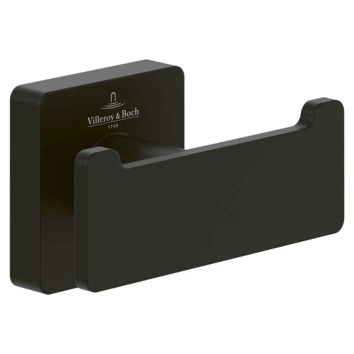 Villeroy & Boch Elements Striking Double Robe Hook in Matt Black - TVA152012000K5