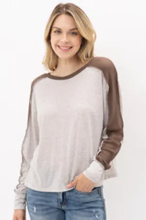 VOL103 - L/S MESH SHOULDER TOP