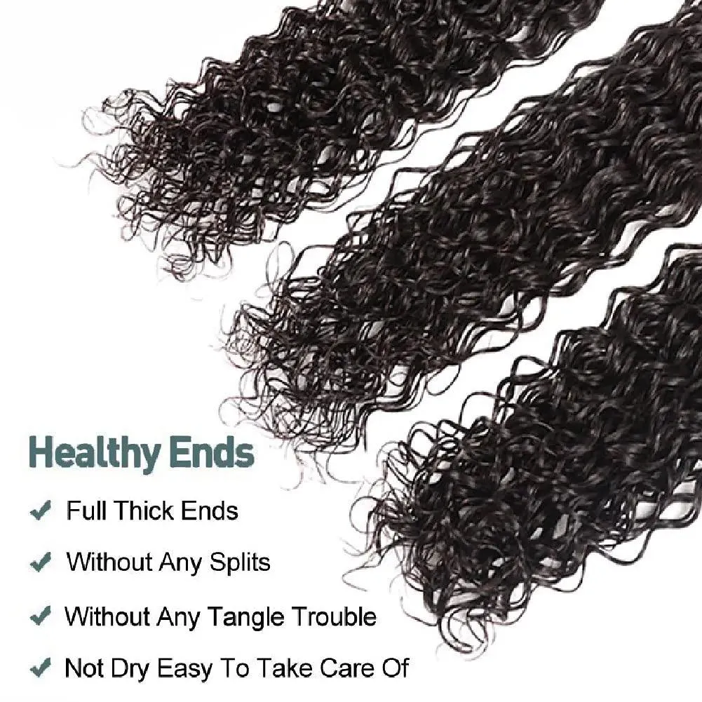 Water Wave Curly Deep Brazilian Hair Bundles: Luxury Grade Virgin Hair