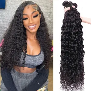 Water Wave Curly Deep Brazilian Hair Bundles: Luxury Grade Virgin Hair