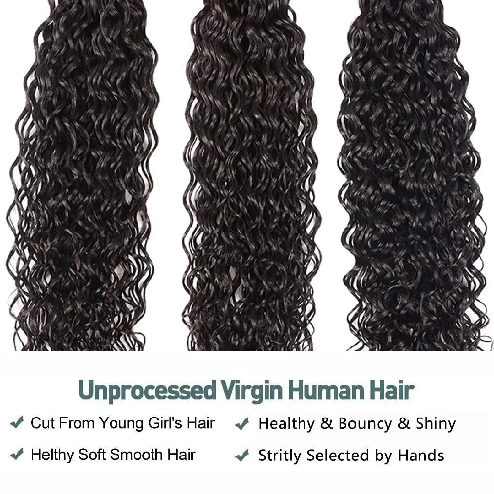 Water Wave Curly Deep Brazilian Hair Bundles: Luxury Grade Virgin Hair