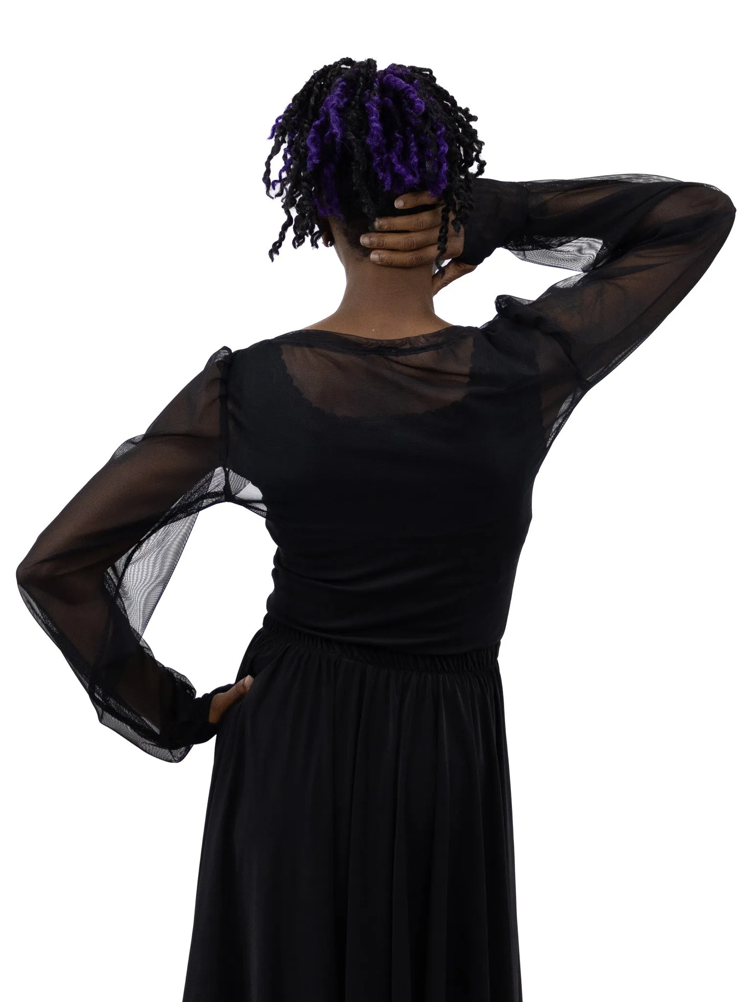 Wicked Crop Puff Sleeve Top- Black HANDMADE